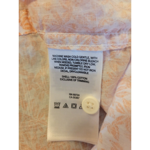 Columbia Pink Camp Henry II Floral Button Down Shirt Roll Tab Women's Medium - Picture 9 of 9